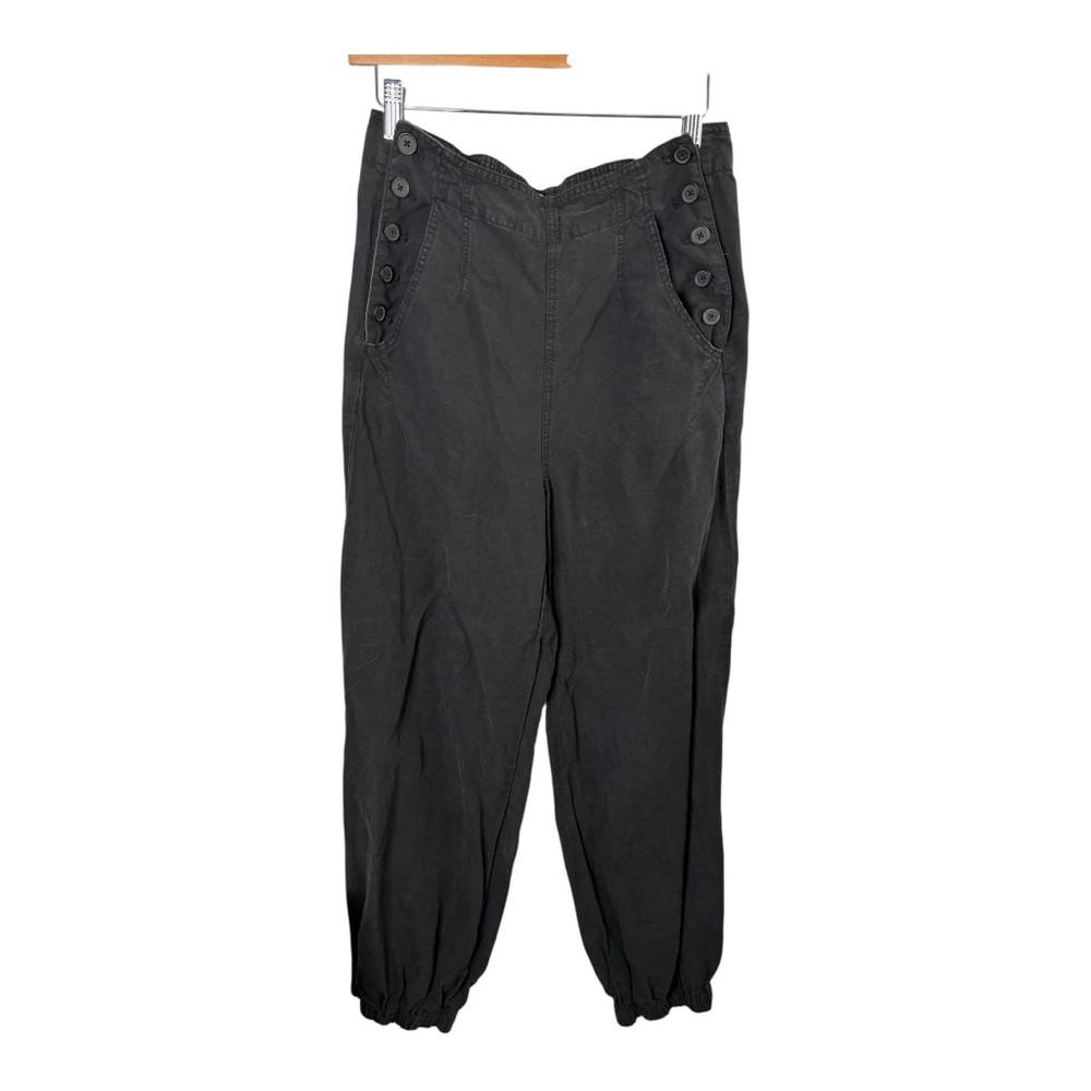 Pilcro Black Button-Detail Pants
